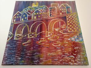 Peinture à l'huile 50 cm par 50 cm sur toile | Peinture du vallon des auffres à Marseille