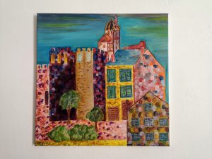 Peinture de l'abbaye de Saint Victor Marseille | Peinture à l'huile sur toile 50 cm par 50 cm