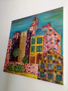 Peinture à l'huile écrivain amateur Inès MAMI Peinture à l'huile 50 cm par 50 cm sur toile | Peinture Marseille